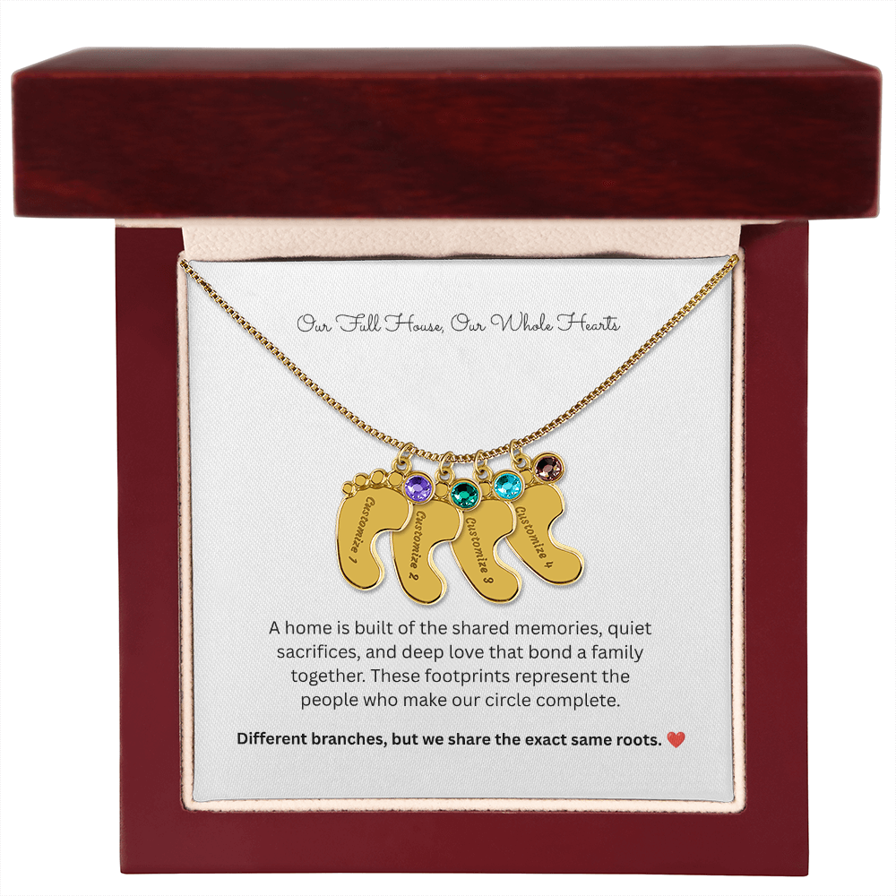 The "Full House" Personalized 4-Child Family Necklace