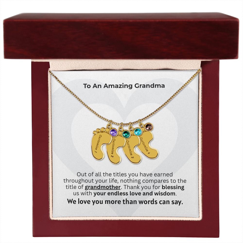 The "New Grandchild Legacy" Baby Feet Necklace