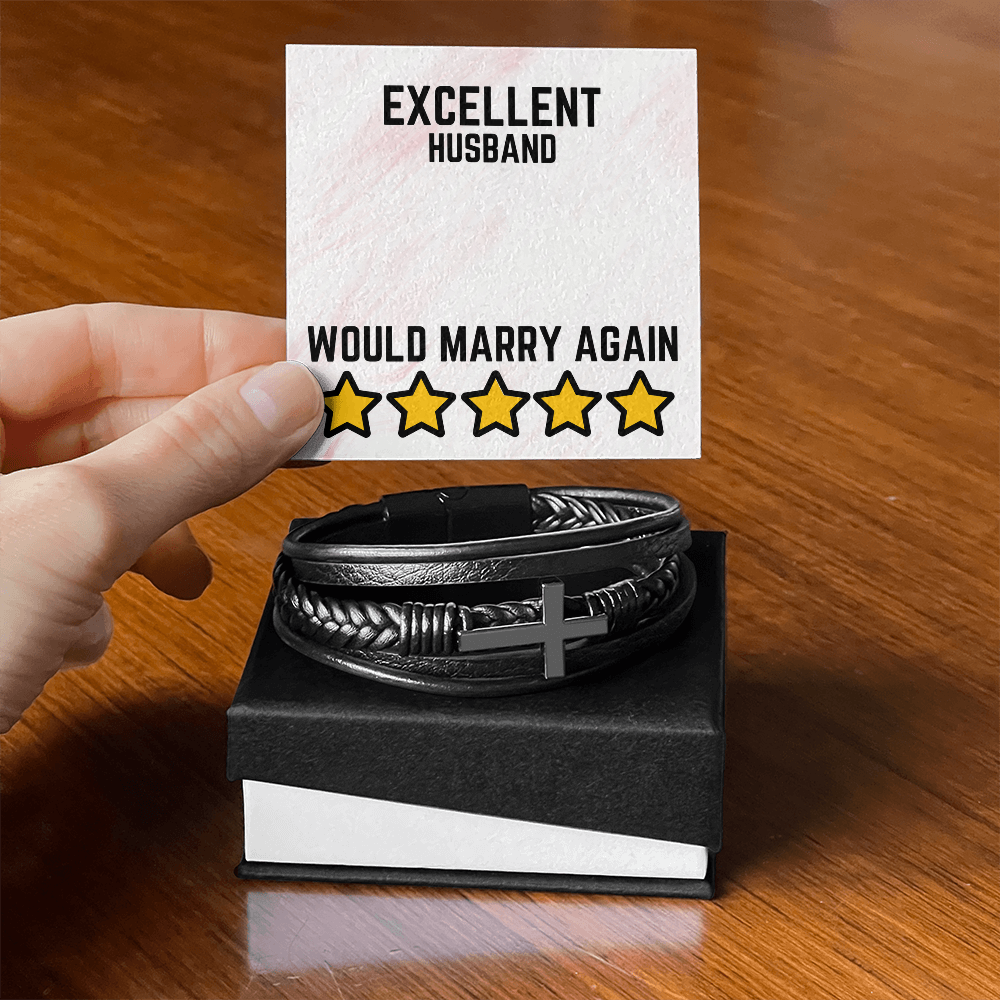 Excellent Husband - Would marry again - Men's Cross Bracelet