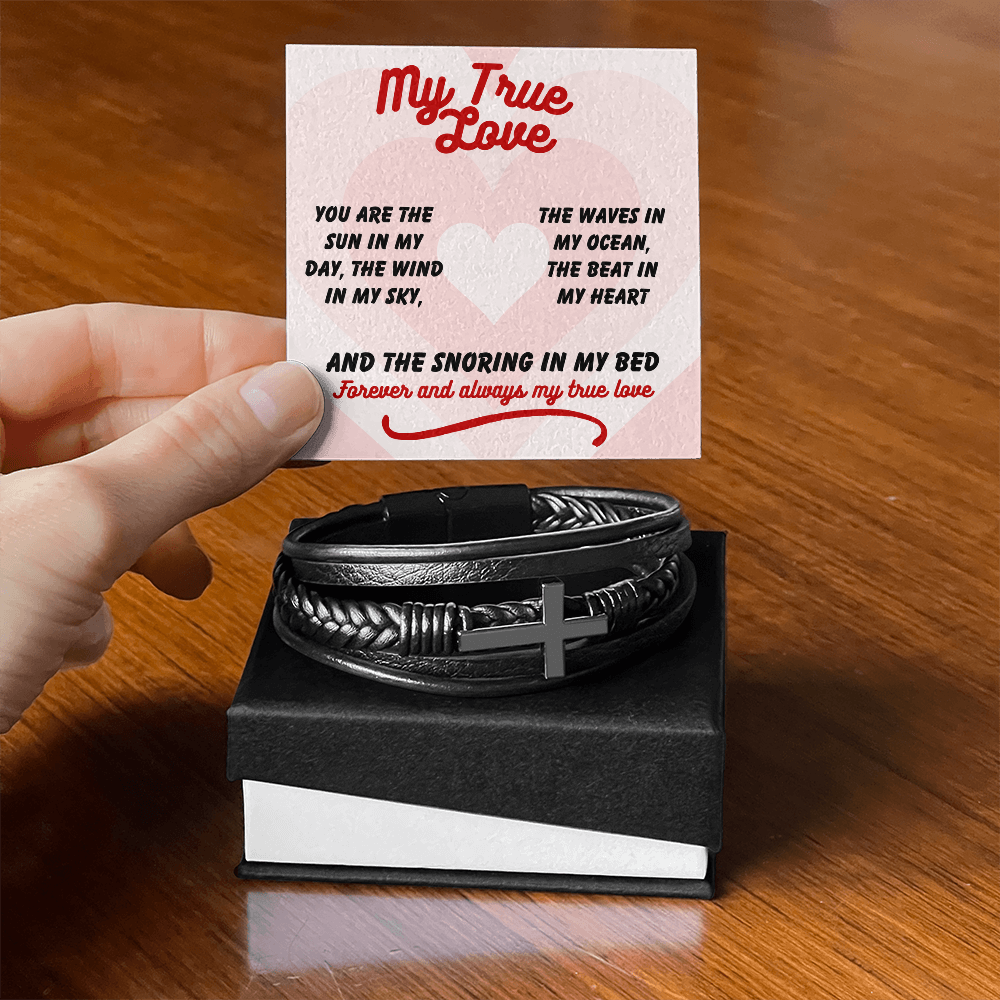 My true love - You are the sun - Men's Cross Bracelet