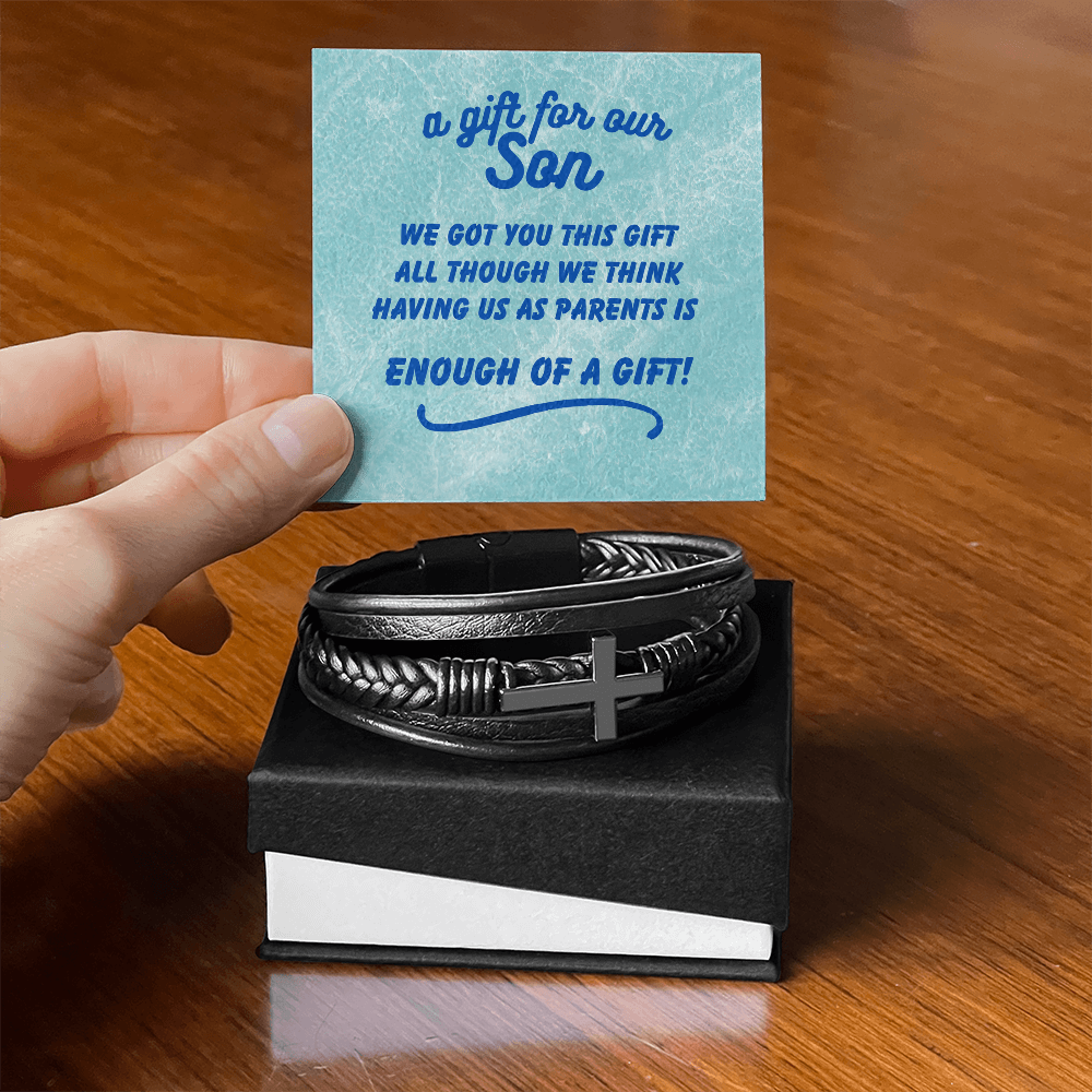 A gift for our son - We got you this - Men's Cross Bracelet