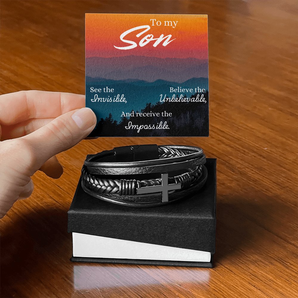 To Son - To my Son. See the - Men's Cross Bracelet