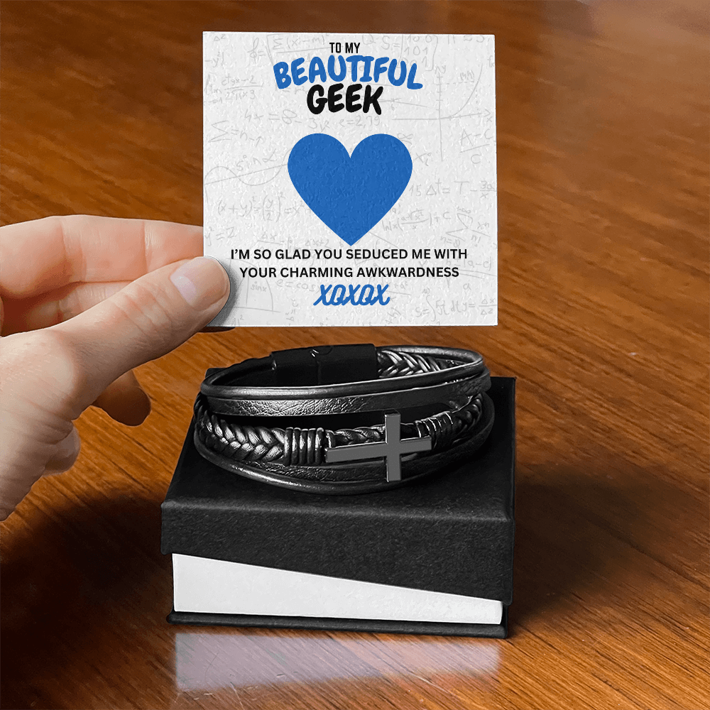 Beautiful geek - I'm so glad - Men's Cross Bracelet