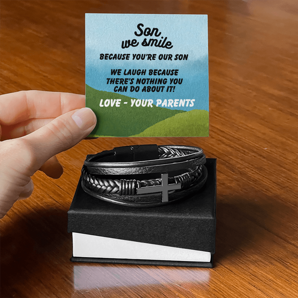 Son - Son we smile - Men's Cross Bracelet