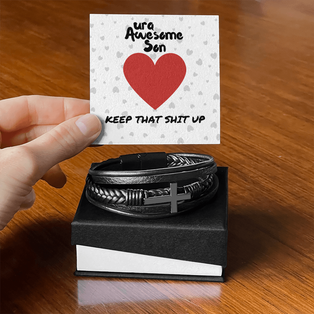 ura Awesome Son - Keep that - Men's Cross Bracelet