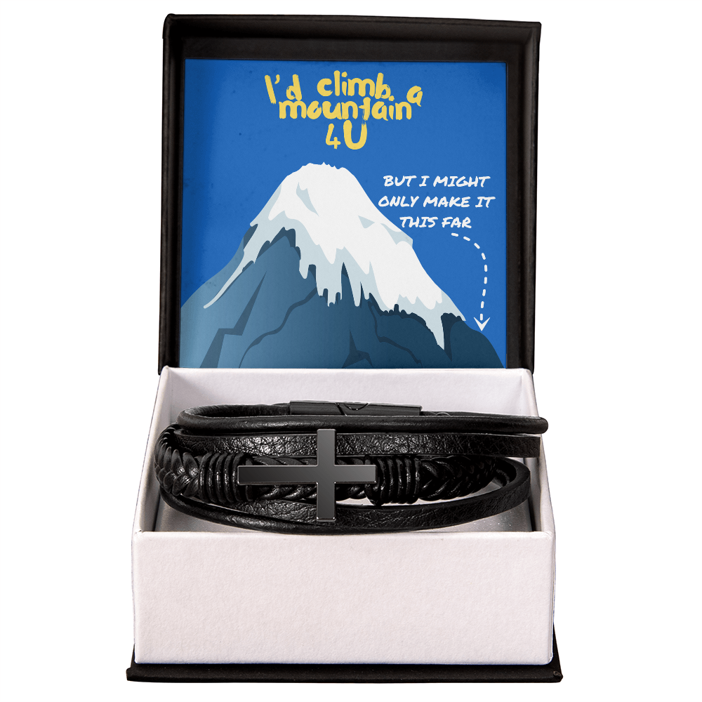 Love - I'd climb a mountain - Men's Cross Bracelet