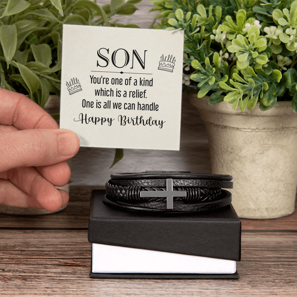To Son - Son. You're one - Men's Cross Bracelet