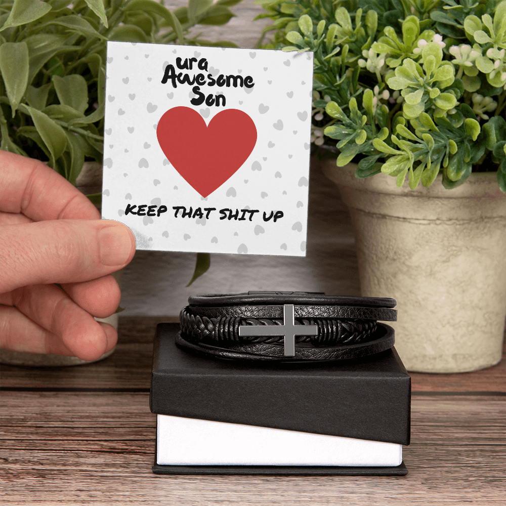 ura Awesome Son - Keep that - Men's Cross Bracelet