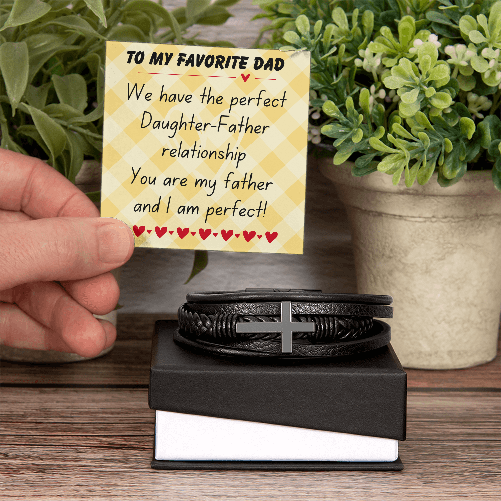 To my favorite dad - We have the perfect - Men's Cross Bracelet
