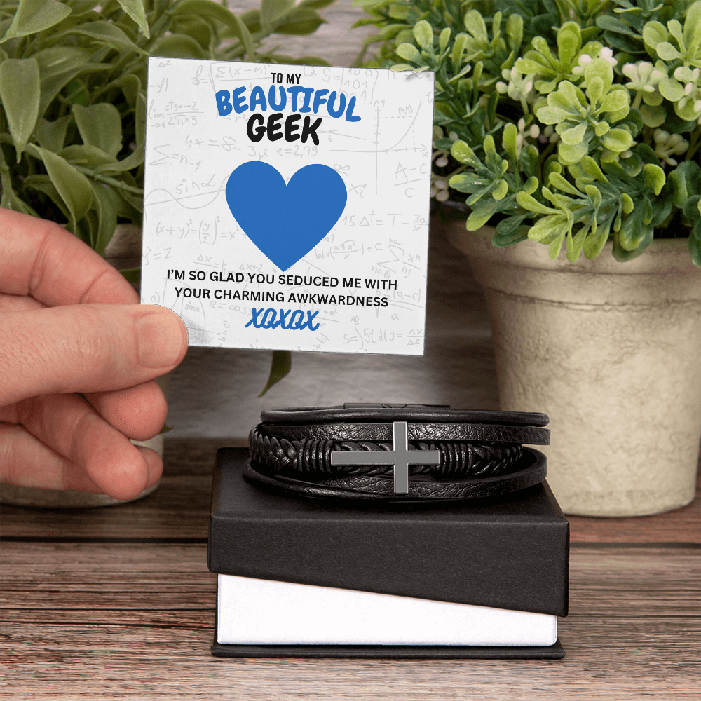 Beautiful geek - I'm so glad - Men's Cross Bracelet