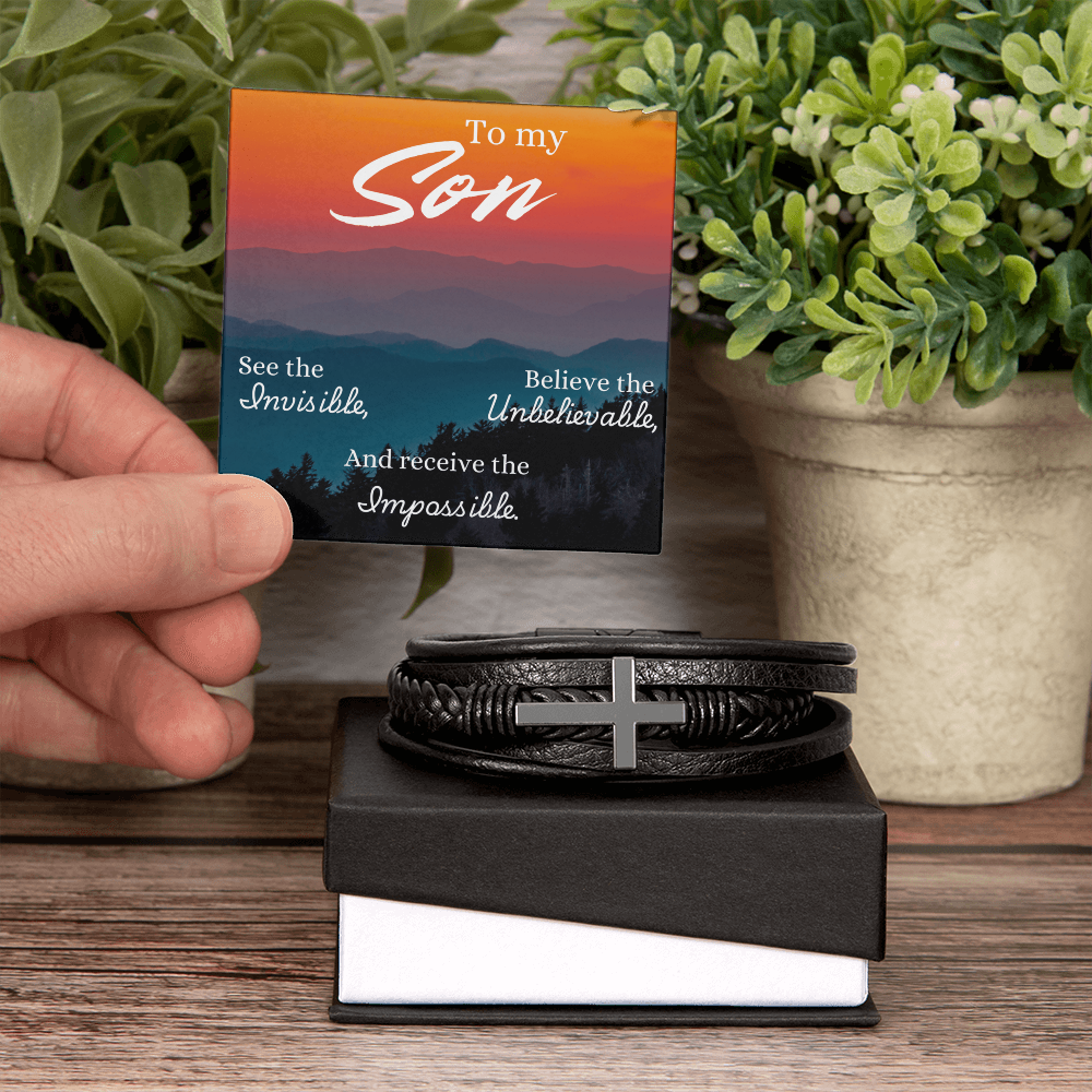 To Son - To my Son. See the - Men's Cross Bracelet
