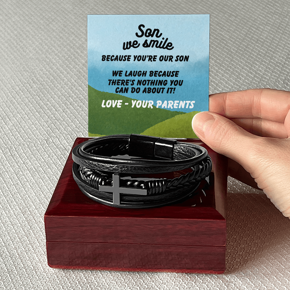 Son - Son we smile - Men's Cross Bracelet