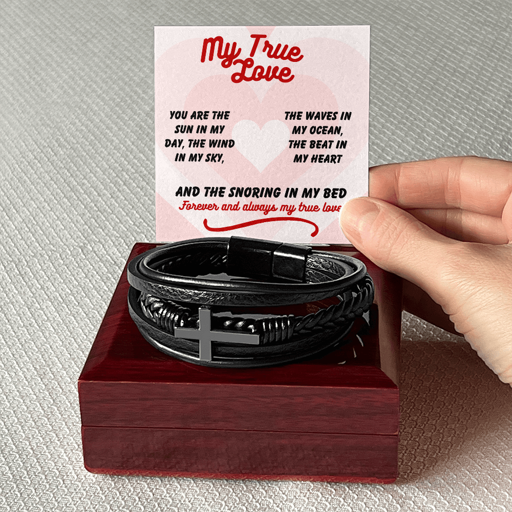 My true love - You are the sun - Men's Cross Bracelet