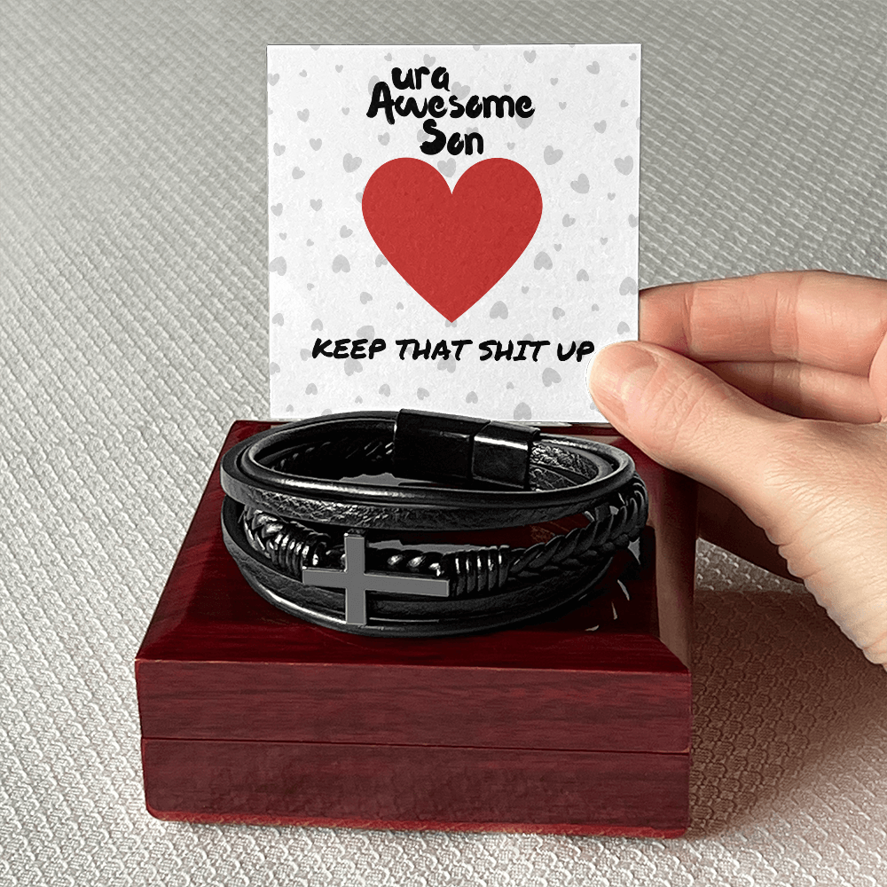 ura Awesome Son - Keep that - Men's Cross Bracelet