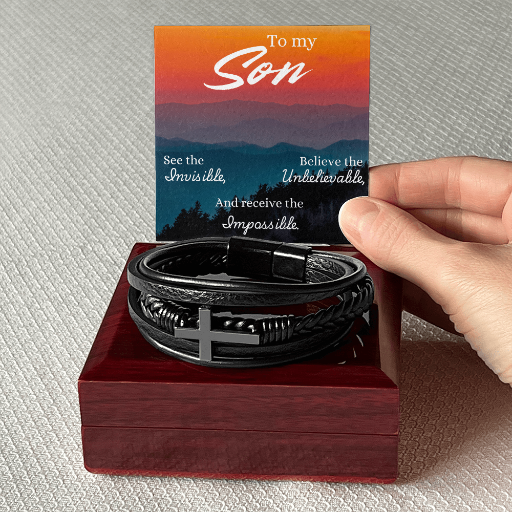 To Son - To my Son. See the - Men's Cross Bracelet