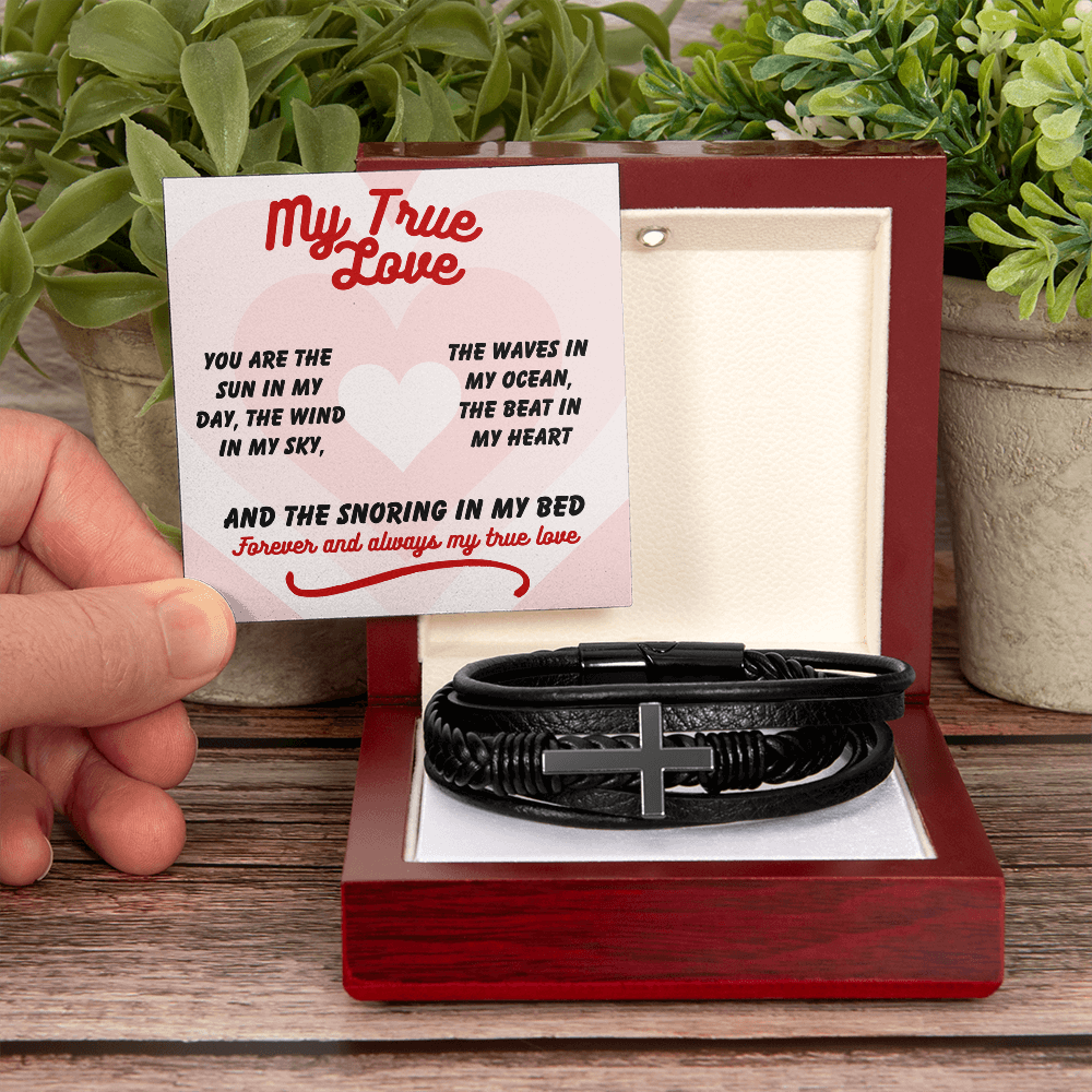 My true love - You are the sun - Men's Cross Bracelet