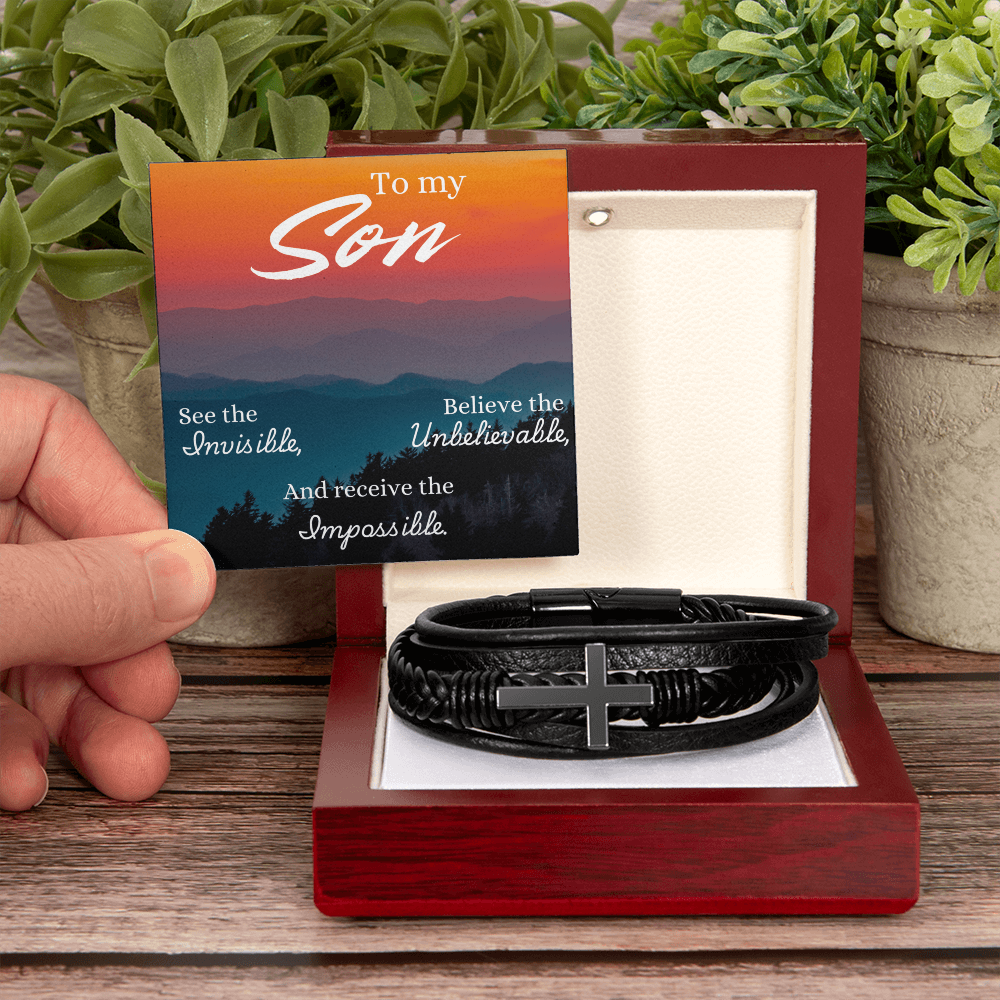 To Son - To my Son. See the - Men's Cross Bracelet