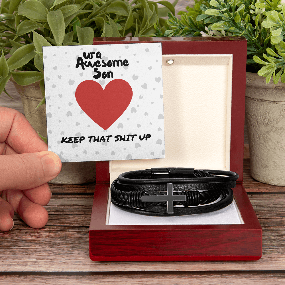 ura Awesome Son - Keep that - Men's Cross Bracelet