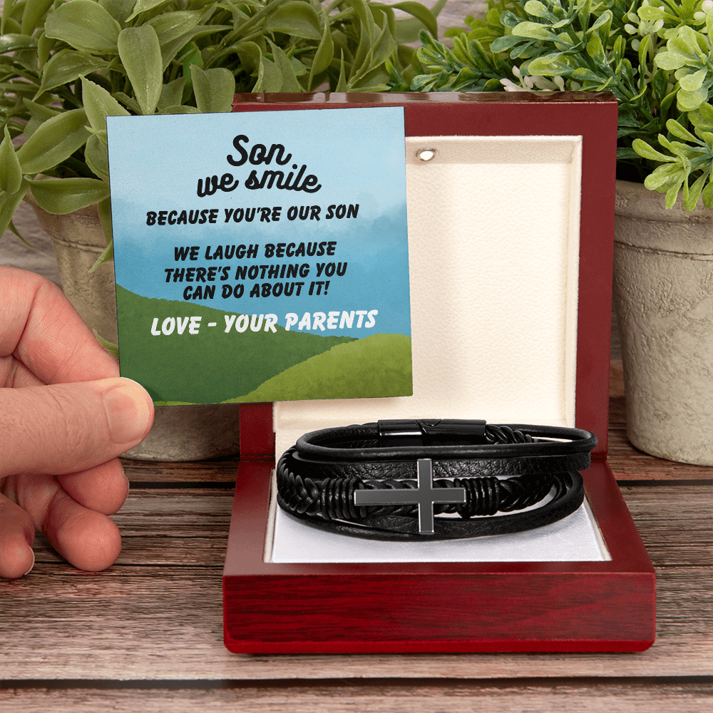 Son - Son we smile - Men's Cross Bracelet