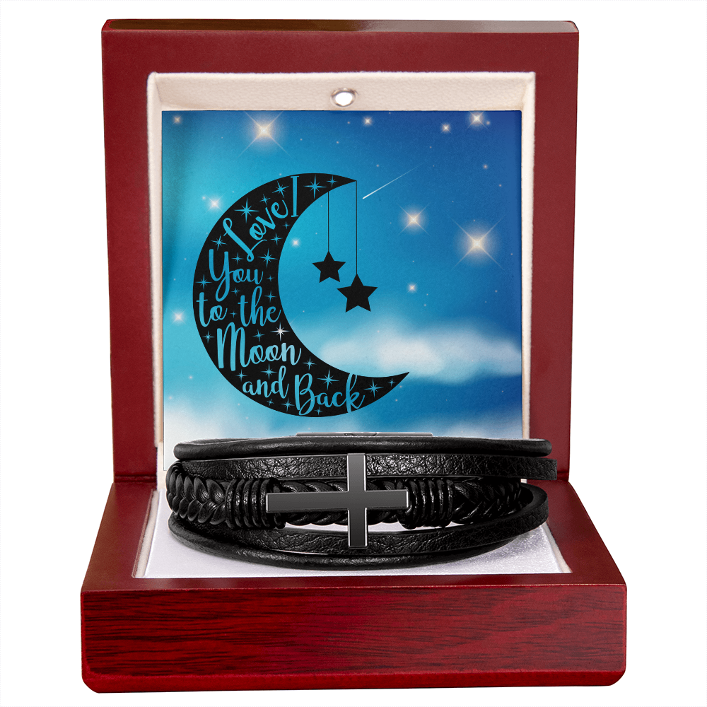 Love - To the moon and back - Men's Cross Bracelet