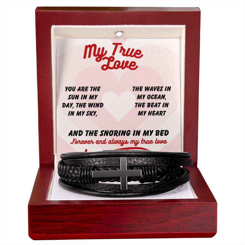 My true love - You are the sun - Men's Cross Bracelet
