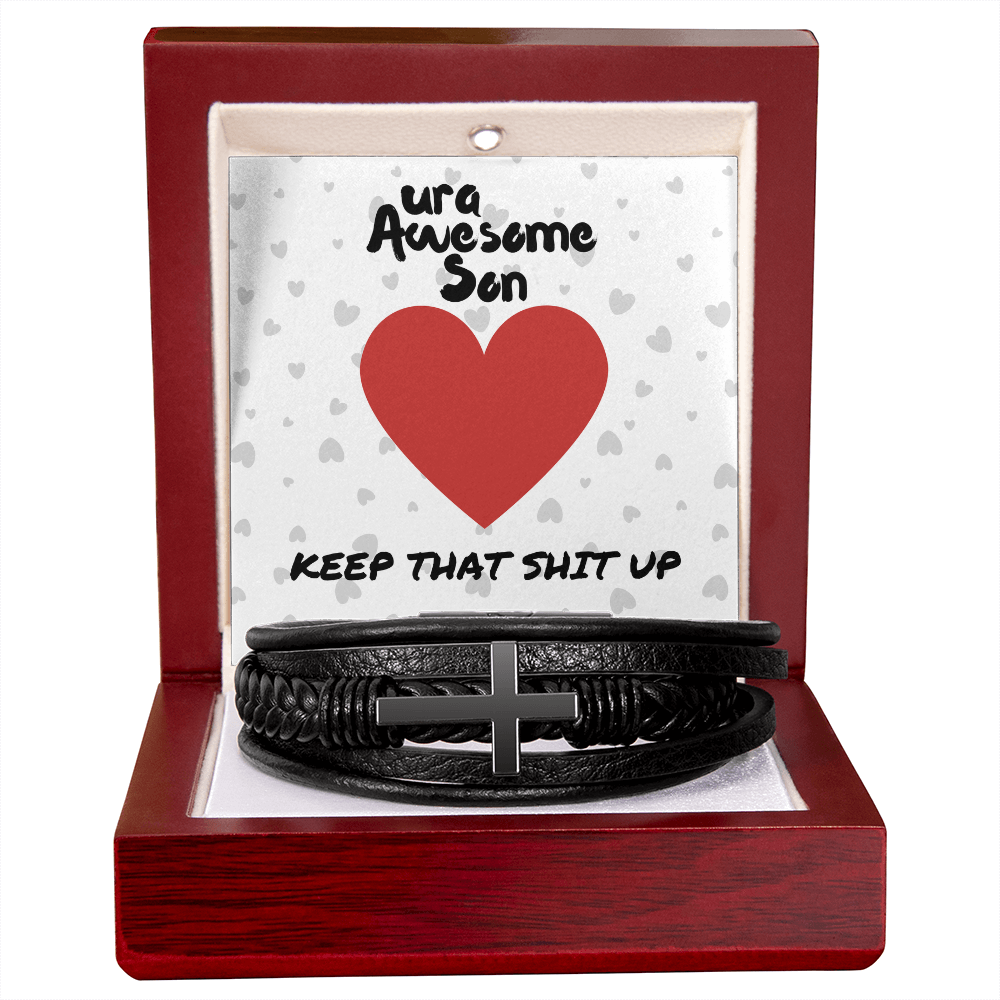 ura Awesome Son - Keep that - Men's Cross Bracelet