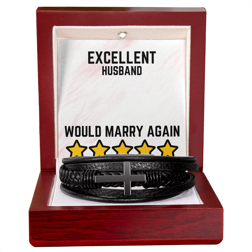 Excellent Husband - Would marry again - Men's Cross Bracelet