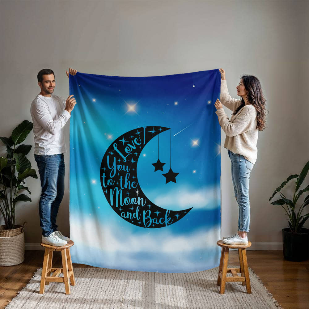 Love - To the moon and back - Mink Fleece Blanket