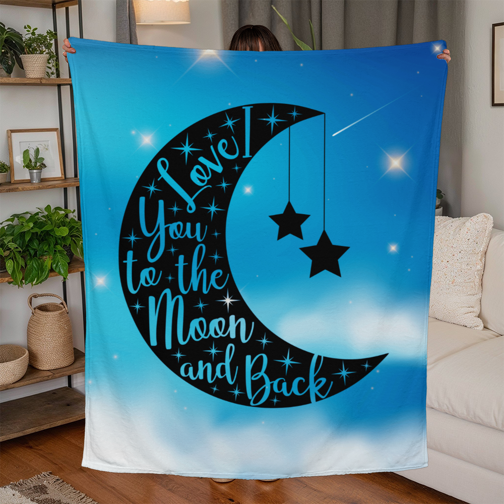 Love - To the moon and back - Jersey Fleece Blanket