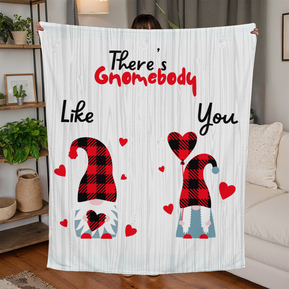 Gnome - There's Gnomebody - Jersey Fleece Blanket