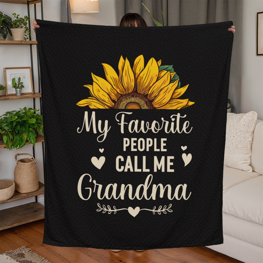 Grandma - My favorite people - Jersey Fleece Blanket
