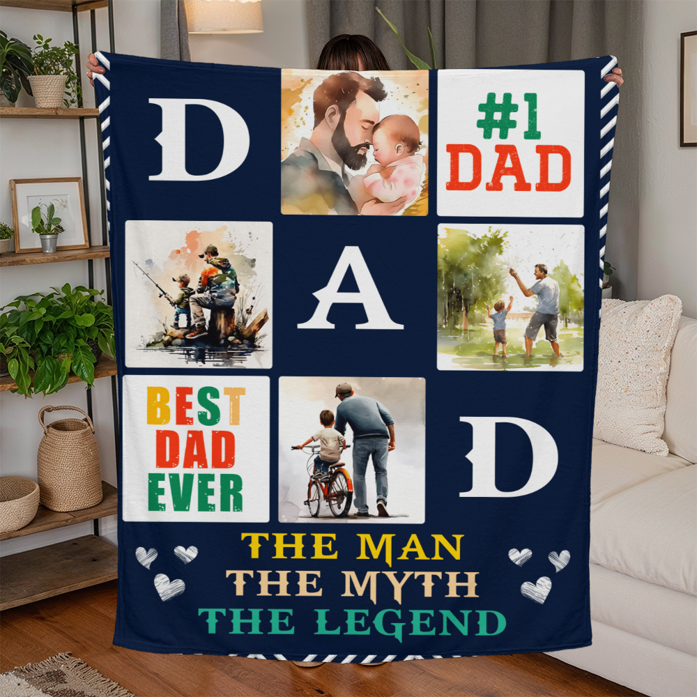 Dad - Best Dad ever - Jersey Fleece Blanket