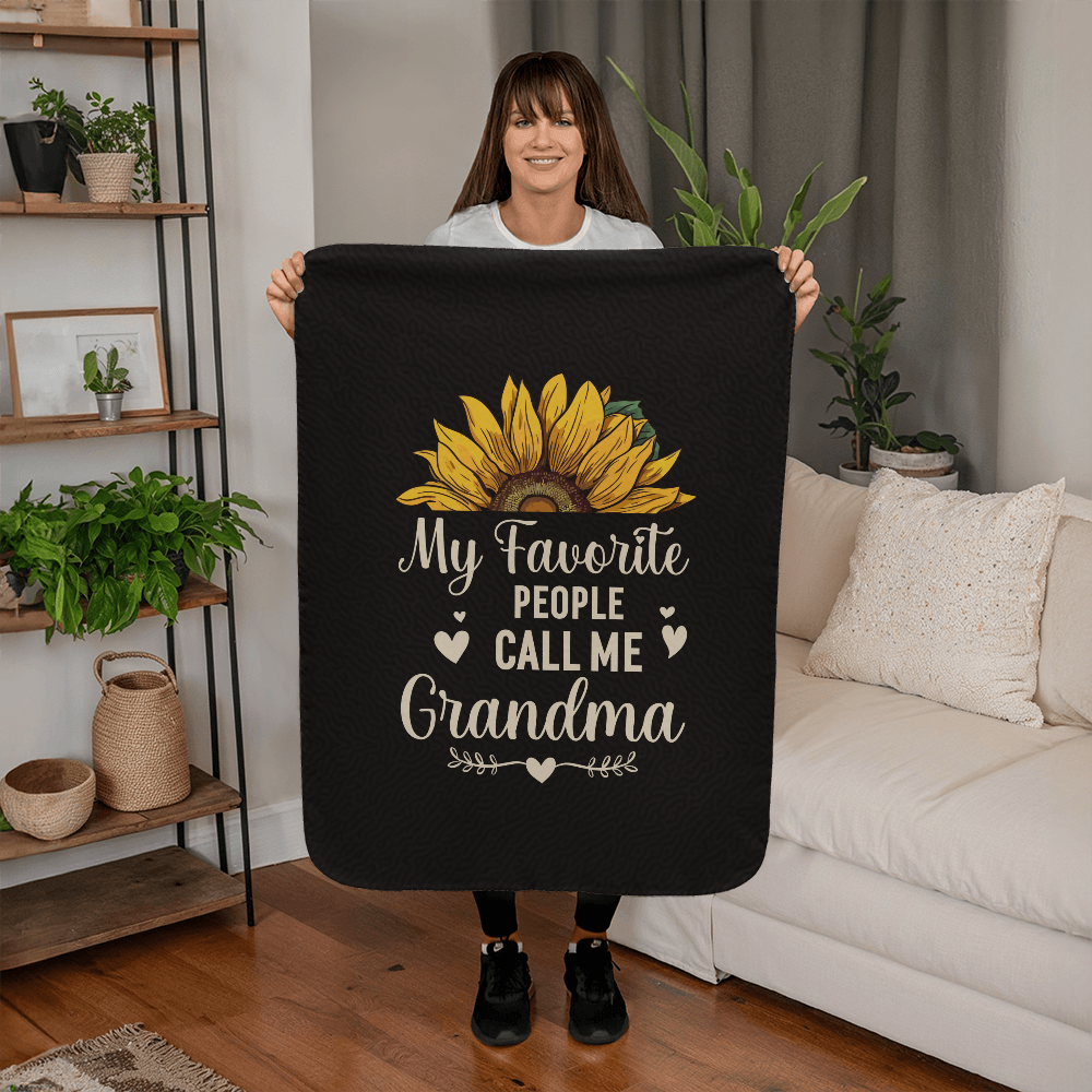 Grandma - My favorite people - Sherpa Fleece Blanket