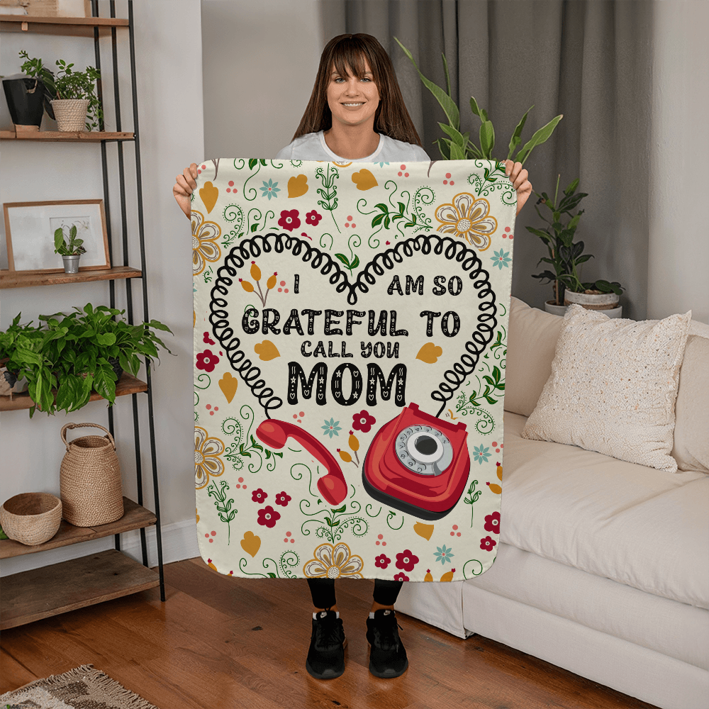 Mom - I am grateful - Sherpa Fleece Blanket