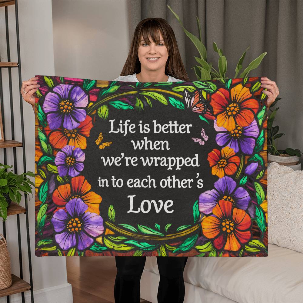 Love - Life is better - Mink Fleece Blanket