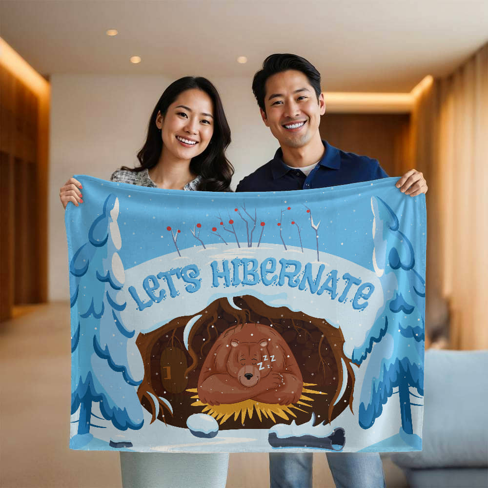 All - Lets Hibernate - Mink Fleece Blanket