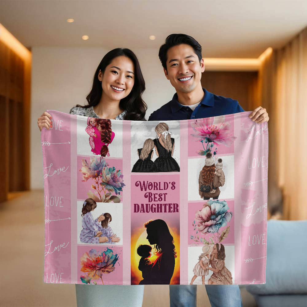 Daughter - Worlds best - Mink Fleece Blanket