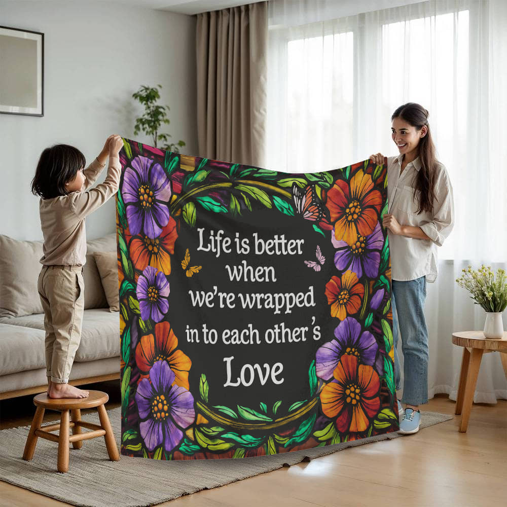 Love - Life is better - Mink Fleece Blanket