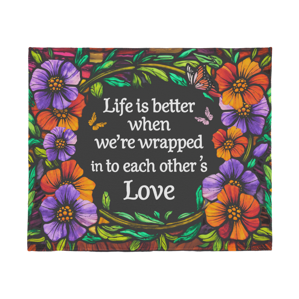 Love - Life is better - Jersey Fleece Blanket