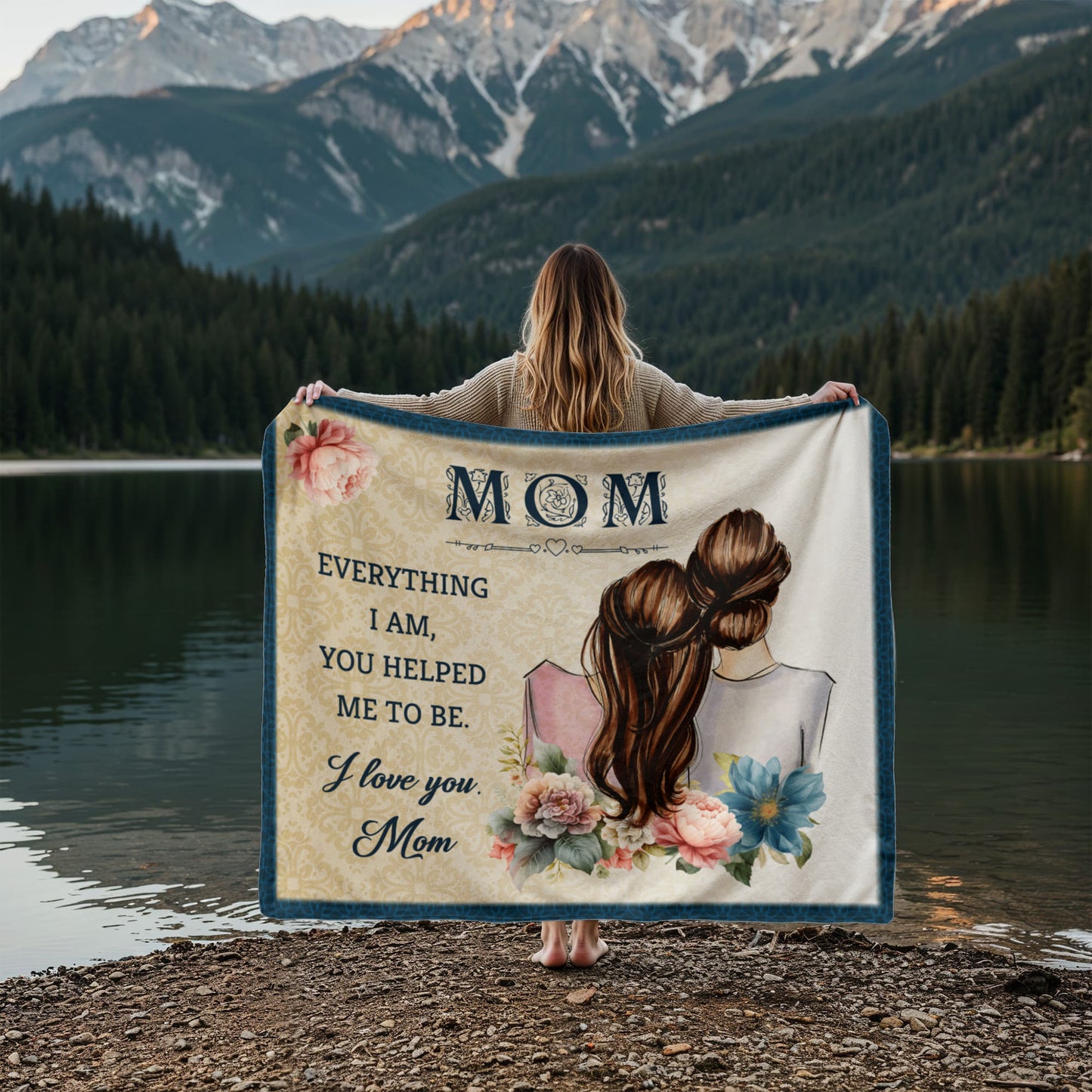 Mom - Everything I am - Jersey Fleece Blanket