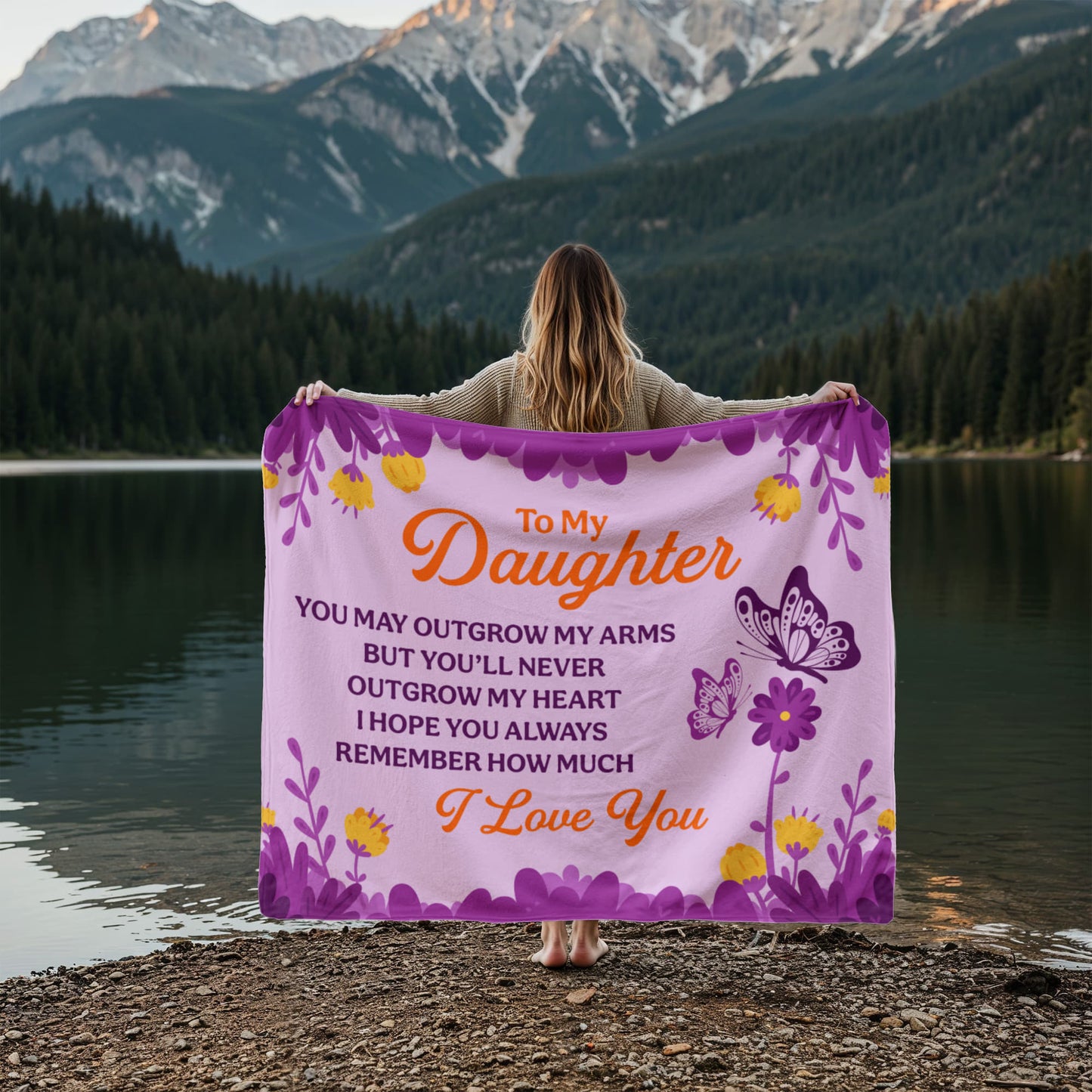 Daughter - You may out grow - Jersey Fleece Blanket