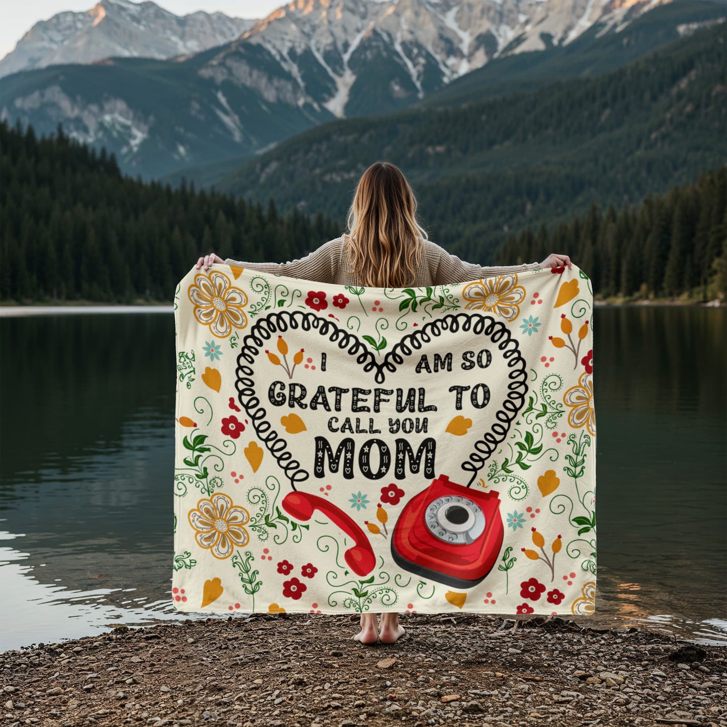 Mom - I am grateful - Jersey Fleece Blanket