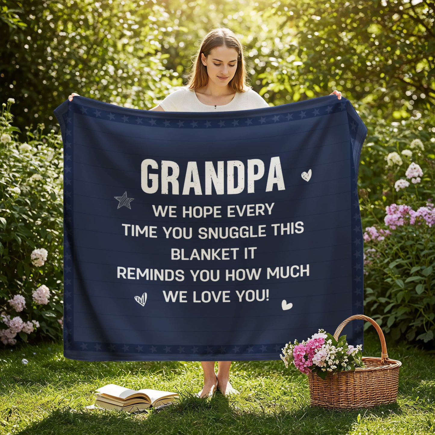 Grandpa - We hope every time - Jersey Fleece Blanket