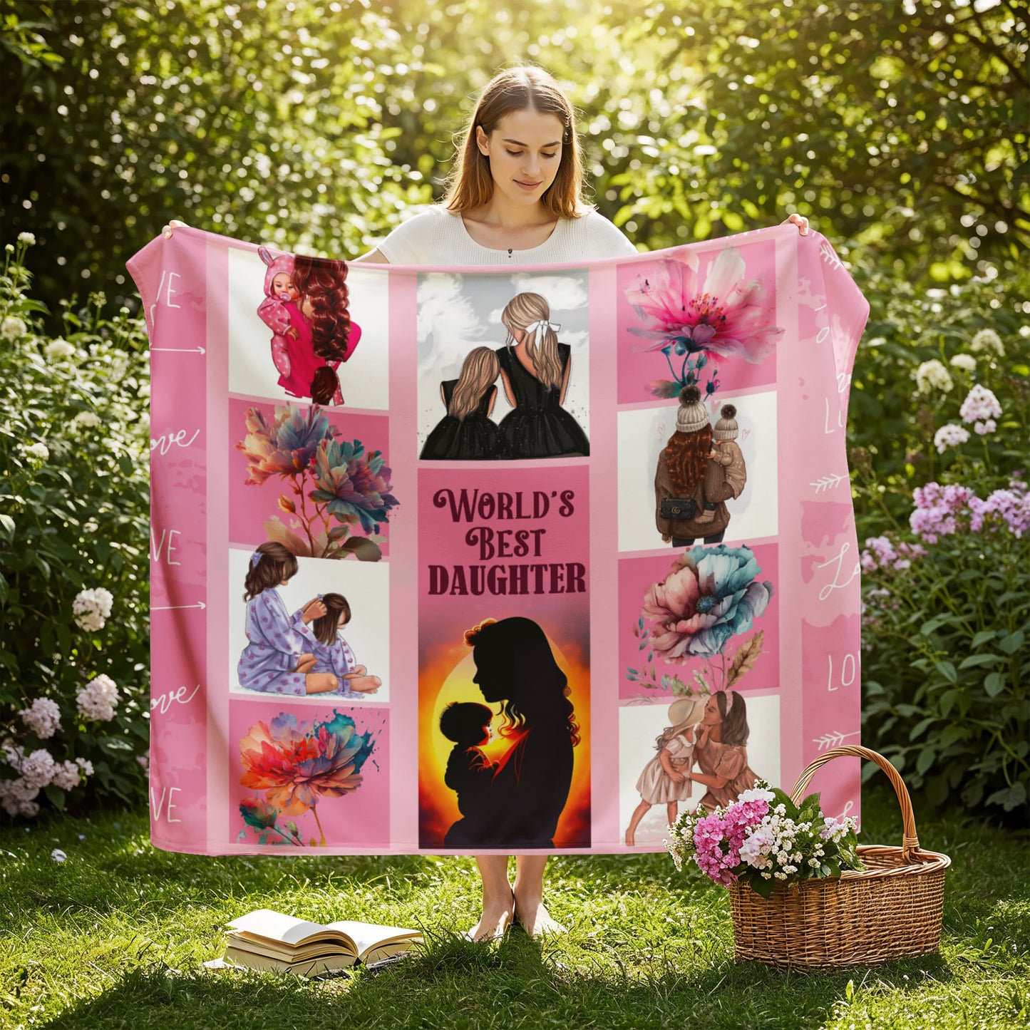 Daughter - Worlds best - Jersey Fleece Blanket
