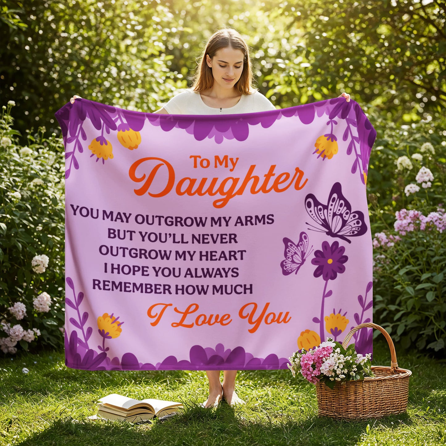 Daughter - You may out grow - Jersey Fleece Blanket