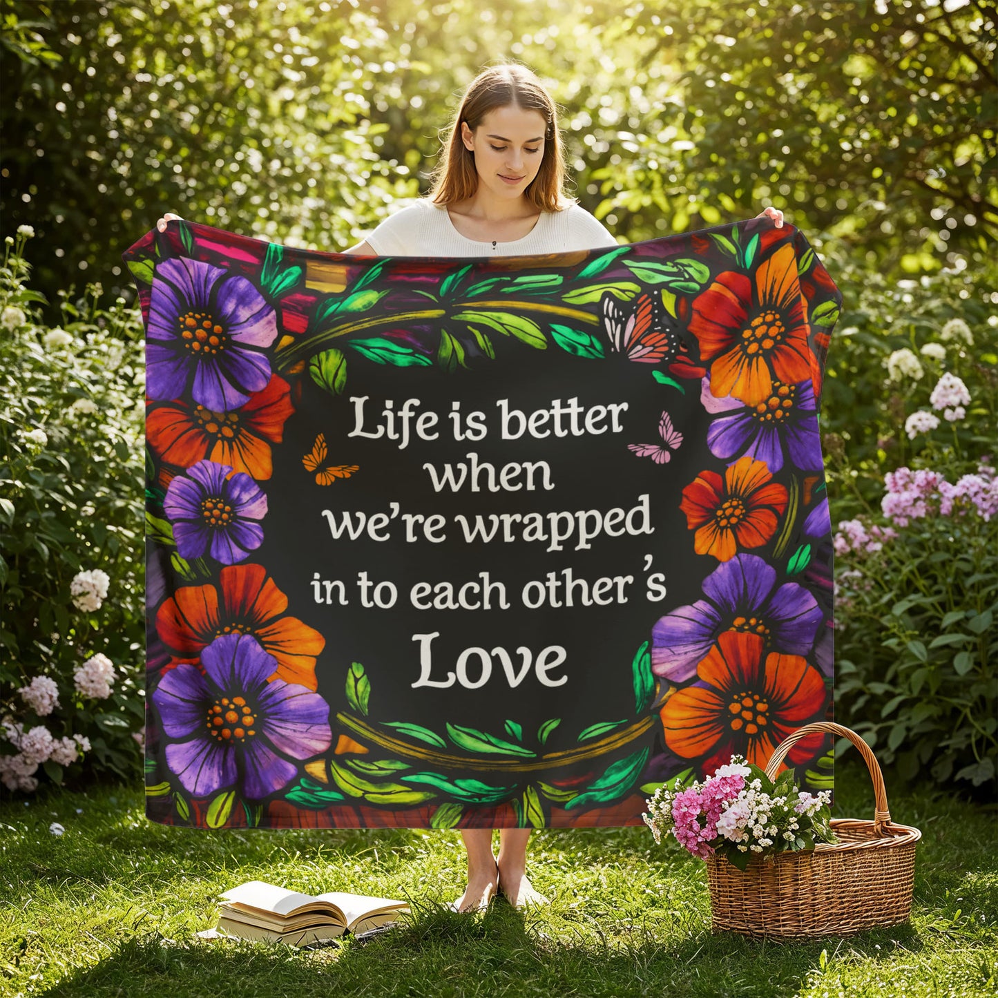 Love - Life is better - Jersey Fleece Blanket