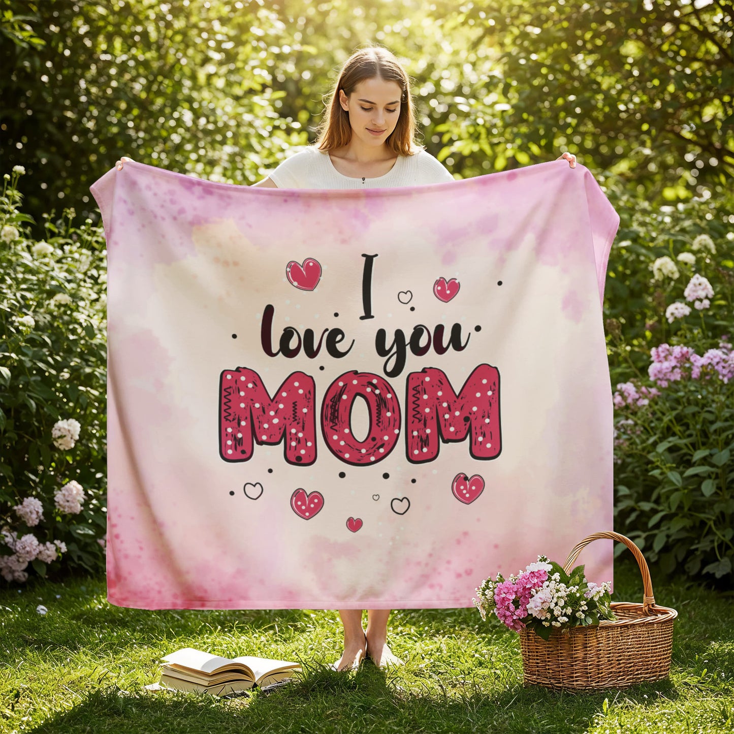 Mom - I love you - Jersey Fleece Blanket