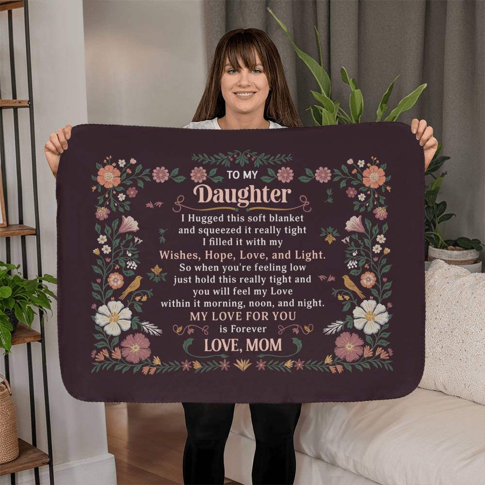 Daughter - I hugged - Sherpa Fleece Blanket