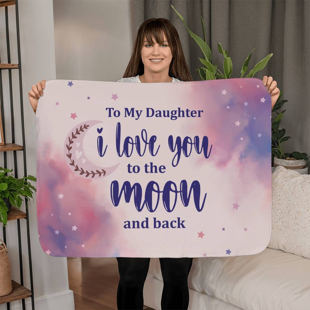 Daughter - I love you - Sherpa Fleece Blanket