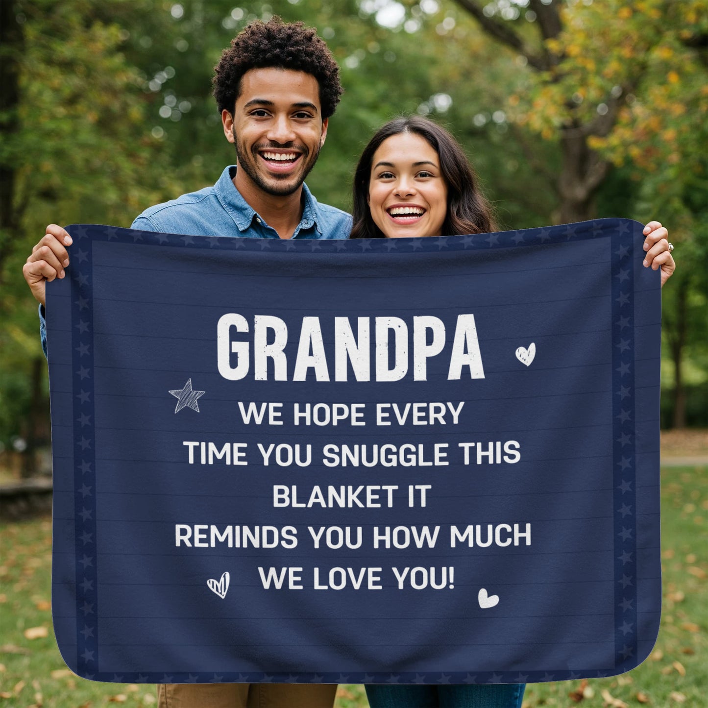 Grandpa - We hope every time - Sherpa Fleece Blanket
